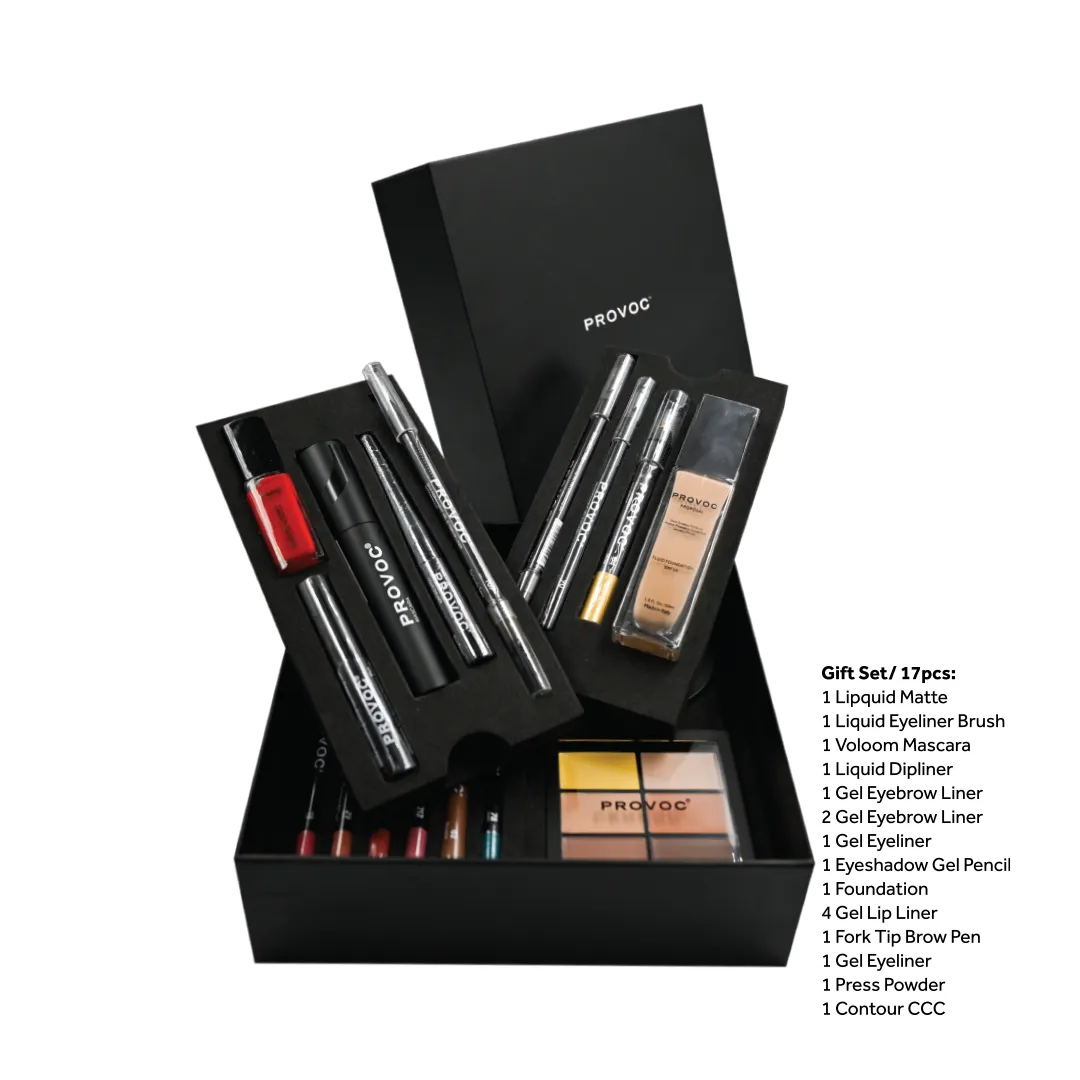 PROVOC Make-Up Gift Set 19 (Foam Trays Box) 17pcs
