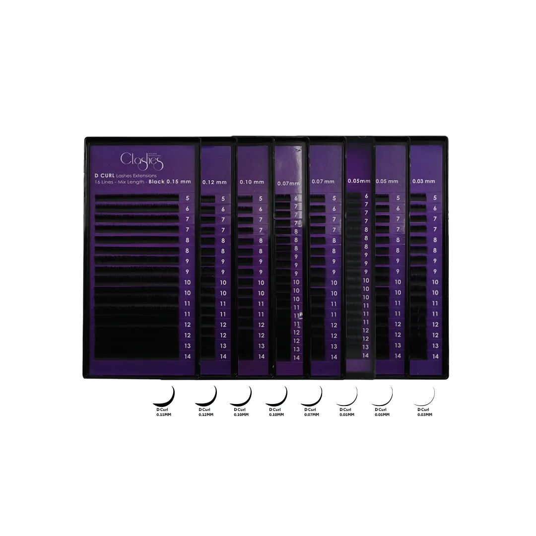 CLASHES Lashes Extensions D Curl (16 Lines)