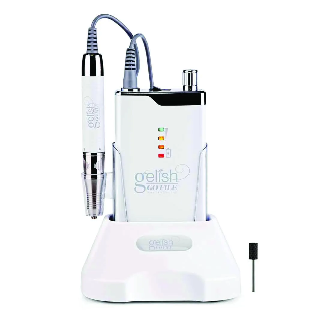 GELISH GO FILE 1168064 Drill Display Set (Nail Drill UK Plug + 1 Bit of Each)